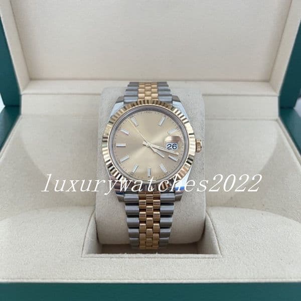 Luxury Men's Watch NF V5 Version 41mm Champagne Gold Dial Asian 2813 Movement Mechanical Automatic Green Luminous Wristwatch Gift