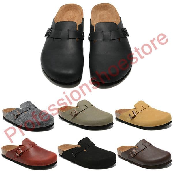 New designer Boston summer cork flat slippers Fashion designs leather slippers Favourite Beach sandals Casual shoes Clogs for Women Men bag head Arizona Mayari