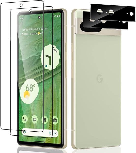 for Google Pixel 7 Front Screen Protector and Back Camera Film Tempered Glass with Lens Protectors Case Friendly Bubble Free HD Clear Compatible with 7 pro