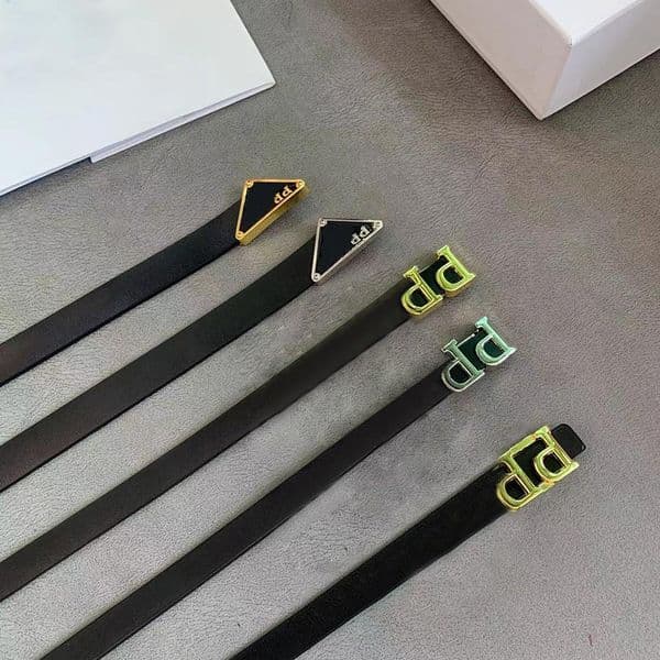Designer Belt Modern Stylish Genuine Leather Belts Fashion Black Belt 1.8cm Width for Man Woman 5 Options