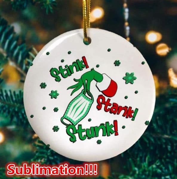 3 inch Christmas Round Sublimation Blank Ceramic Pendant Circle Custom Ornaments Xmas Tree Decor Double Sided Printing Wholesale wly935