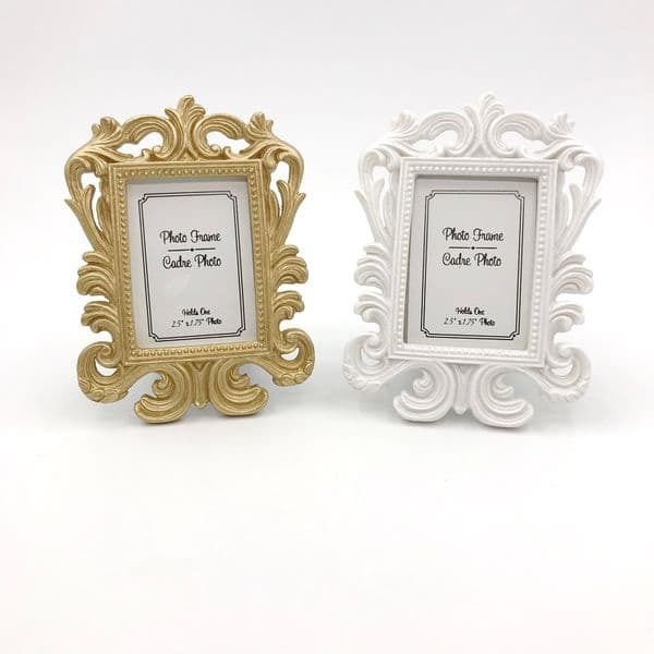 50Pcs Vintage Party Decoratives Oblong Shape Baroque Picture Frame Place Card/Photo Holder Wedding Favors Home Decoration Supplies 0511