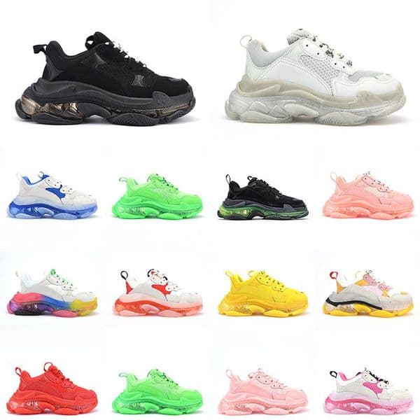 Paris Triple S Clear Sole Casual Shoes Mens Womens Casuals Sneakers Femme Zapatillas De Deporte Luxury Shoe Femmes Zapatilla Mocasines Trainers