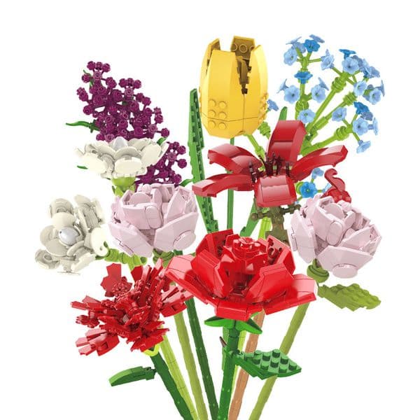 DIY Sunflowers Tulips Roses Jasmines Plants Gypsophila Gardens Romantic Building Blocks Classic Model Bricks Kids Sets Kids Toys