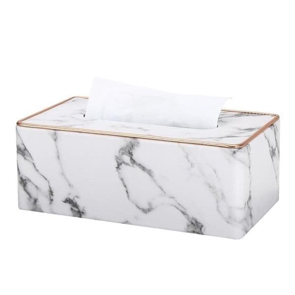 Marble Golden Rim Tissue Box Desktop Washroom Napkin Towel Holder Office Desk Protected Case Metal Edge Ice Crack Boxes 220523