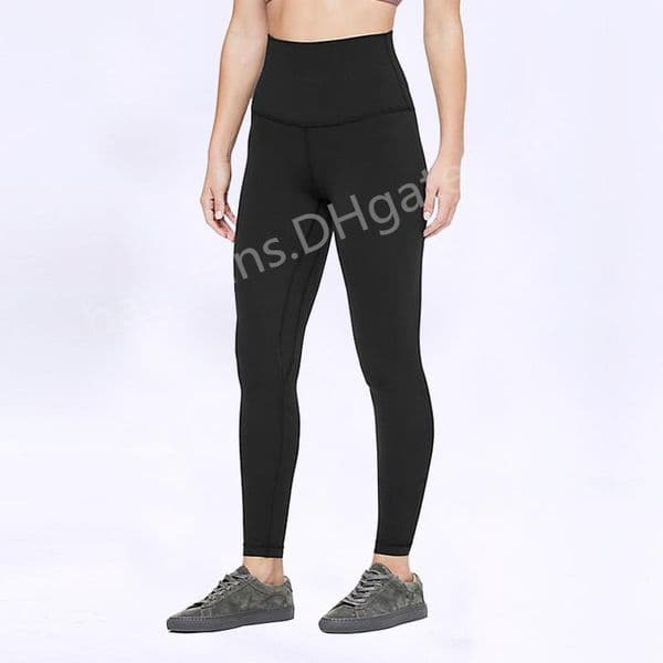 Fahion Designer Solid Color Women Yoga Pants High Waist Sports Gym Wear Leggings Elastic Fitness Lady Overall Full Tights Workout S1102
