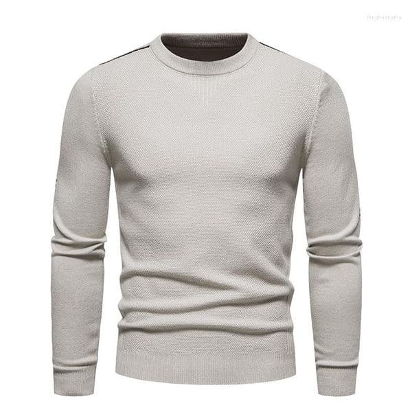 Sweaters Mattswag Mens Solid Color Crew Neck Kintted Warm Autumn Winter Regular Pullover Shirt Fashion Slim Fit Men's Clothing