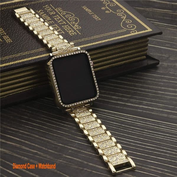 Bling Bands & Cases Compatible with Apple Watch Band 38mm 40mm 41mm 42mm 44mm 45mm Women Glitter Diamond Protector Cover For iWatch Series 8 7 6 5 4 3 2 1 SE watchbands