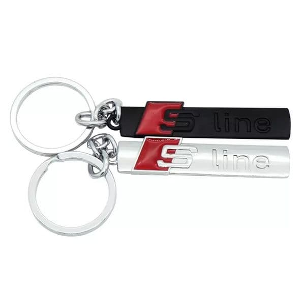 Auto Stickers For Audi S line metal Car Keychain Fob Fits for Audi Sline Logo Keyring A3 A4 A6 A7 A8 TT RS Q5 Q7 Car Styling