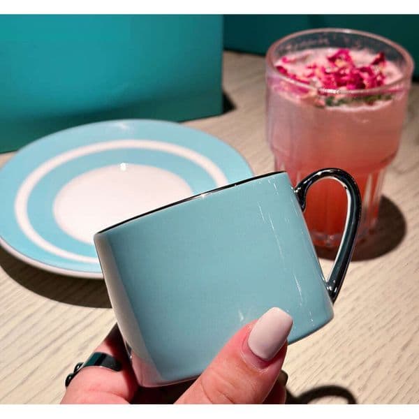 Afternoon Four-Piece Simple Solid Color Household Bone China Coffee Tea Set 2Ml Letter Cup B5