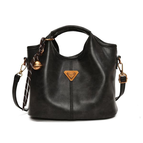 Trendy Korean Fashion Soft Dumpling British Style Casual Oil Wax Leather Tote Bag
