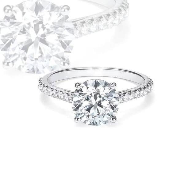 Fast Shipping Gold Plated 925 Sterling Silver 2ct DVVS Clarity Round Moissanite Engagement Weeding Fashion Women Jewelry Ring