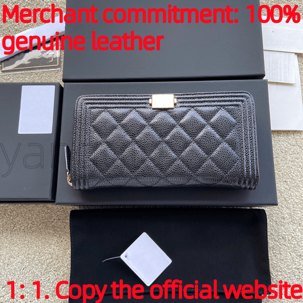Luxury brand fashion designer women card holder wallet fold flap classic pattern caviar lambskin wholesale women small mini pure color Pebble leather with boxes