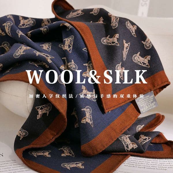 Beautiful Life ~ Red and Black Carriage Style 70 Double-Sided Two-Tone Chinese Versatile Silk Wool Shawl Scarf