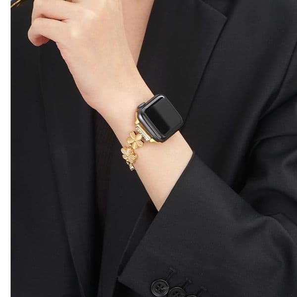 2026 New Applewatch S8 Strap Apple outdoor Watch Se/9 Metal Creative Flower Bracelet High-End Women Iwatch7/6 Free Shipping
