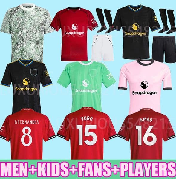 2025 2026 AMAD 16 GARNACHO YORO CUNHA 10 HOJLUND MAINOO MOUNT football shirt Soccer Jersey Pre match Stone Roses MARTINEZ CASEMIRO B. FERNANDES UNTED 25 26