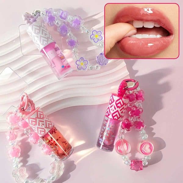 3 colors randomly sent mobile phone pendant portable lip gloss natural nude color cute and moisturizing W250902