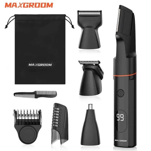 MAXGROOM in Body Kit Men Pubic Hair Nose Beard Trimmer Electric IPX Waterproof Groin Shaver for Man