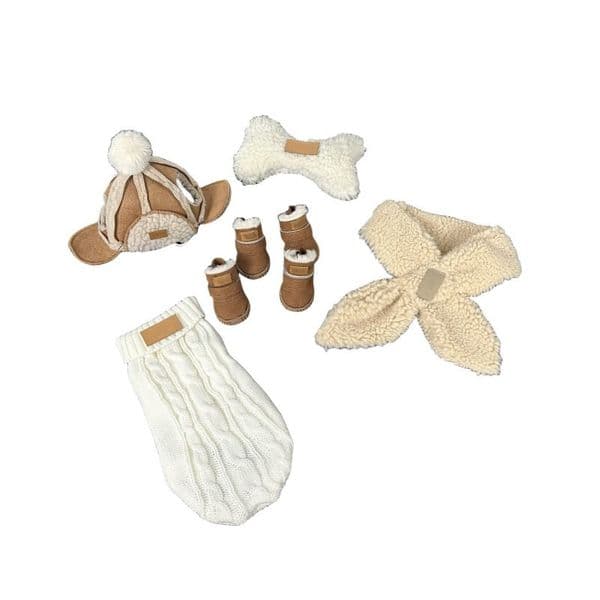 Stylish Animal Coat Ensemble Petite Canine Outerwear Package Including Handmade Garments