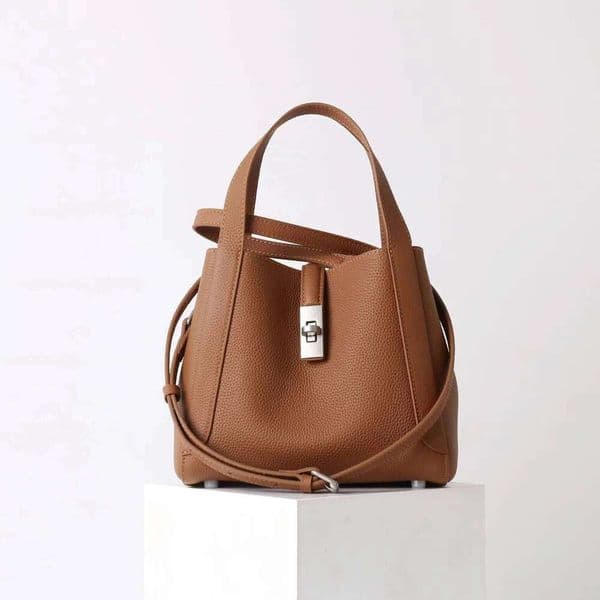 Artisan Spirit Semi Handmade All-Match Basket Tote Real Togo Cow Leather Women's Handbag Simple Shopping Malls Shoulder Bag 250828