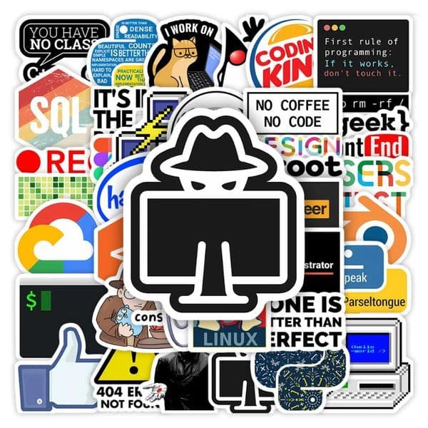Gift Wrap Fun Developers Programming Stickers Application Logo Waterproof Decal For Laptop Scrapbook Luggage Phone Decorative