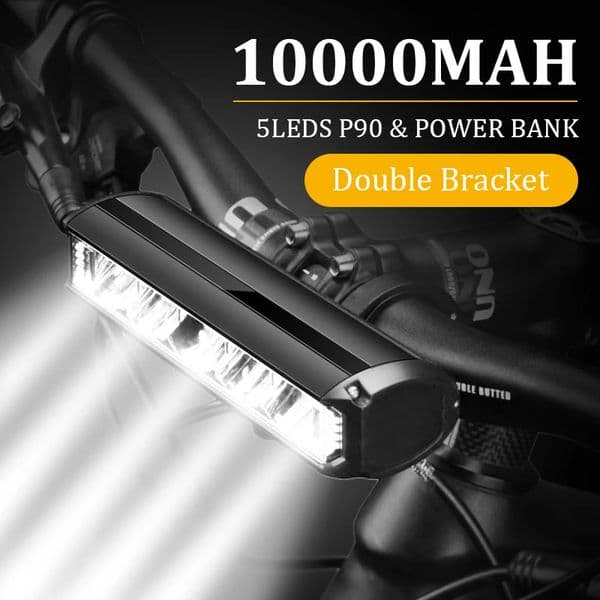 Bicycle Light 10000mAh Bike Power Bank Flashlight USB Charging MTB Mountain Cycling Headlight Lamp Accessories 250901BJ