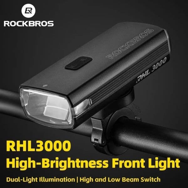 ROCKBROS 3000LM Bike Light 10000mAh Power Bank TypeC Charging Front Lamp Bicycle Headlight MTB Road Cycling Flash Highlight w250901BJ