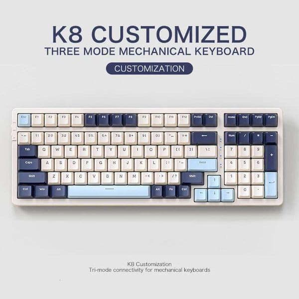 K Wireless Mechanical Keyboard Tri mode Connection Full Key Hot Swap lighting Effects Gasket Muffler Structure Laptops