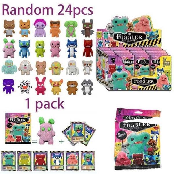 100 Brand New Fuggler Funny Ugly Monster Blind Box Cute Anime Figure Doll Mystery Desktop Decoration Toy Surprise Birthday Gift UECR