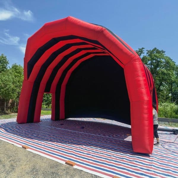 Red and black inflatable stage cover tents, Oxford inflatable dome roof canopy aerial tents, used for outdoor activities