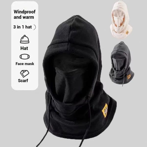 Riding Winter Warm Hat with Mask and Neck Warmer 3in1 Windproof Balaclava for Men Women Cycling Cold Weather Protection 250901BJ