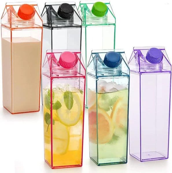 Water Bottles 500/1000ml Portable Large Capacity Juice Tea Cup Transparent Milk Bottle Ins Water-Bottle Outdoor Drinking Jug Plastic