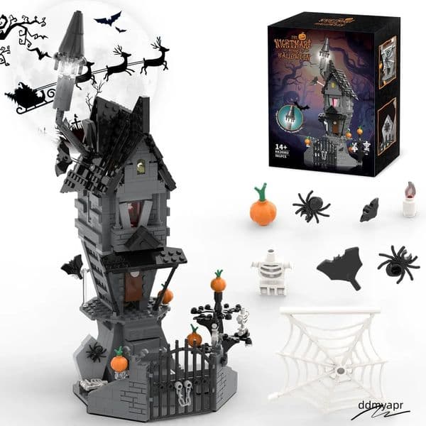 Castles Nightmare Building Blocks Set: Spooky Pumpkin Hut Model, DIY Educational Creative Toy For Holiday Decor And Fun ddmyapr ddmyapr
