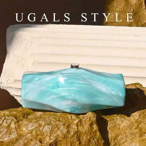 Women Handbag Irregular Striped Acrylic Pillow Bag Fashion Evening Bag Wedding Party Clutch Purse Shoulder Messenger Bag 250901BJ