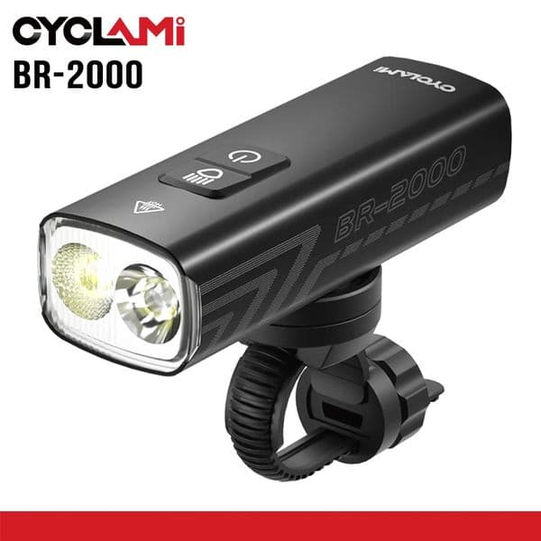2000 Lumens CYCLAMI Bike Headlight Bicycle Flashlight Handlebar TypeC MTB Road Highlight BR2000 Front Lamp Light Aluminum Alloy 250901BJ
