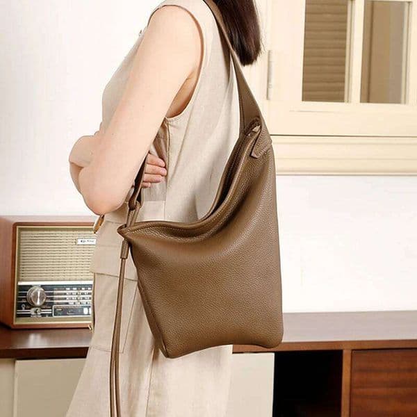 Slouchy Genuine Leather Shoulder For Women New 2025 Designer Knotted Messenger Bags Hobo Ladies Handbags