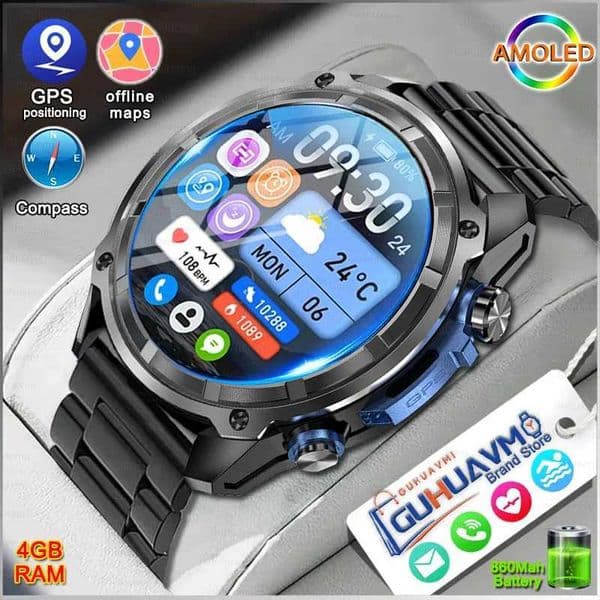 New 466466 Sn Smart Watch Men Corning Glass Always Display The Time Call 4GB Music Smartwatch For Men iOSXJ250903