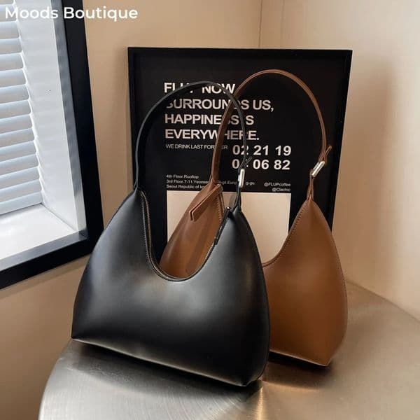 MOODS Fashion Underarm Shoulder Bags For Women PU Leather Pure Color Armpit Hobo Bag er Purses And Handbag 250902BJ