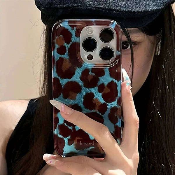 Simple Fashion Smudge Leopard Print Phone Case For Iphone 16 15 Pro 14 13 12 11 Xr Xs Max Mini 7 8 Plus Y2k Anti Fall Cover