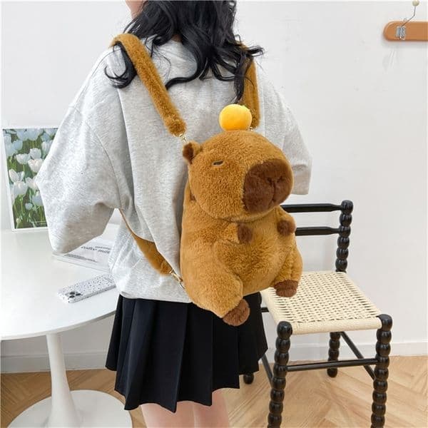Cute Soft Plush Capybara Backpack Girl Fashionable Crossbody Bag for Women Kawaii Shoulder Bag for Children Gifts for Girlfriend250903wwBJ