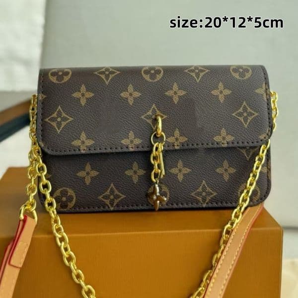 Fashionable and high-quality women's chain shoulder bag designer light luxury classic floral letter hand-held armpit bag commuting denim crossbody bags