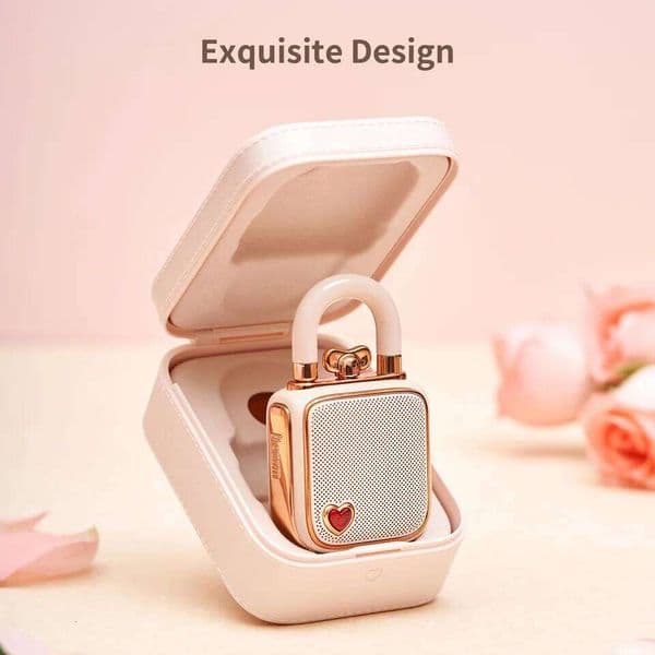 Divoom LoveLock Portable Bluetooth Speaker Mini Cute Retro Stylish Design W Sound Box Ideal Gift for Girl PInk New