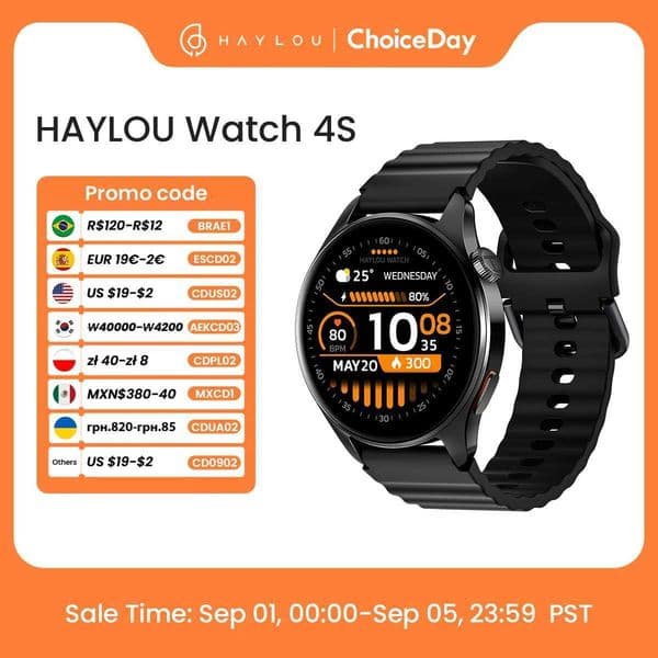 HAYLOU Watch 4S GPS Smartwatch 143 HD AMOLED Display 5 Satellite GPS Positioning 120 Workout Modes Sport Fitness Smart WatchXJ250903