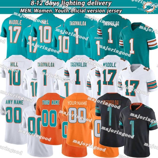 Miami city Dolphinss jersey Tyreek Hill 1 Tua Tagovailoa Jaylen Waddle Jalen RamseyBradley Chubb Dan Marino Devon Achane Chop Robinson Raheem Football Jerseys