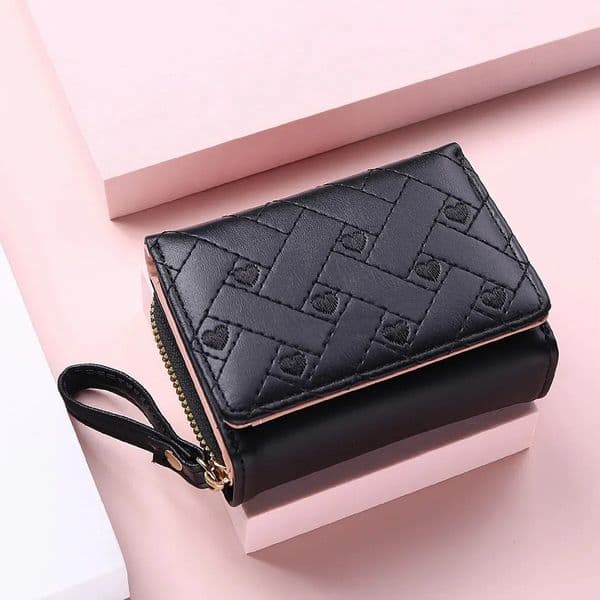 Womens Short ed Love Zero Wallet Zipper Buckle Large Capacity Card Bag Versatile Fashion Simple 250903BJ