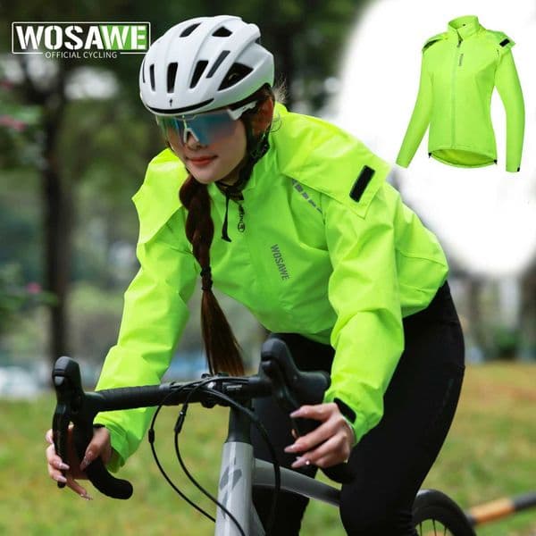 WOSAWE Womens Cycling Rain with Hooded Water of Lightweight Long SLEeve Jersey BicycLE Clothing Bike Mtb Raincoat Z250903