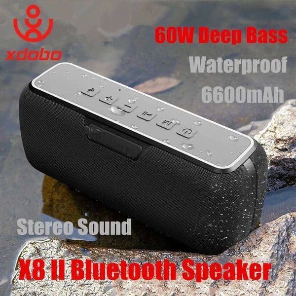W Xdobo X II Bluetooth Speaker TWS Wireless Portable Subwoofer Waterproof mAh Powerful Bass AUX FM Outdoor Fun Camping