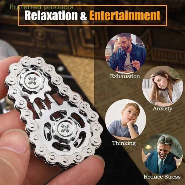 Chain Tooth Mechanical Flywheel Fidget Spinner Antistress Anxiety Metal Bike Chains Spinner EDC Toys for Children Adult Hand Toy W250903