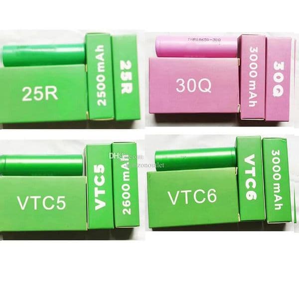 Top Quality INR18650 25R 30Q VTC5 VTC6 18650 Battery 2500mAh 2600mAh 3000mAh Green Brown High Drain Rechargeable Lithium Batteries For Samsung
