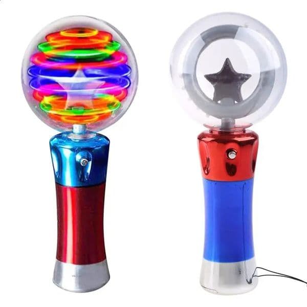 Glowing Star Round Ball Sticks Light Up Spinning Ball Wand Party Supplies Glowing LED Toy Light Show Favor 250903BJ
